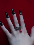 BELLONA || Chainmail Ring With A Blood Drop